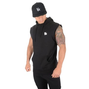 Stylowa męska bluza dresowa bez rękawów z kapturem