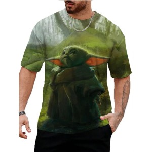 Męska Koszula na Krótki Rękaw Star Wars Gwiezdne Wojny Baby Yoda