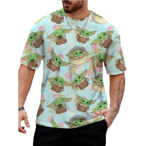 Męska Koszula na Krótki Rękaw Star Wars Gwiezdne Wojny Baby Yoda