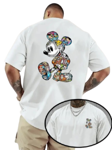 T-Shirt Tattoo Patchwork Oversize – Bawełniany, Krótki Rękaw Unisex 