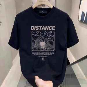 T-Shirt Męski Oversize Bawełniany Z Nadrukiem Graficznym Casual Streetwear