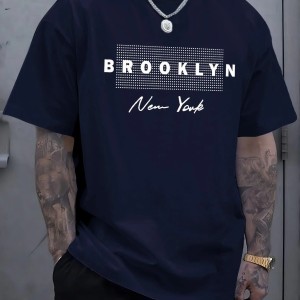 T-Shirt Męski Oversize Bawełniany BROOKLYN New York – Krótki Rękaw Casual Streetwear 
