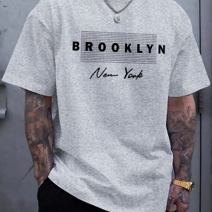 T-Shirt Męski Oversize Bawełniany BROOKLYN New York – Krótki Rękaw Casual Streetwear 