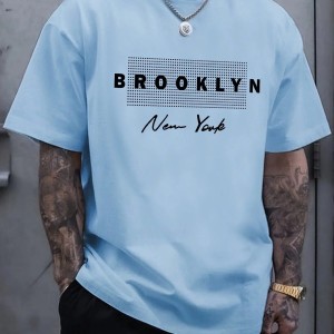 T-Shirt Męski Oversize Bawełniany BROOKLYN New York – Krótki Rękaw Casual Streetwear 