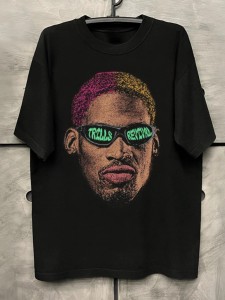 T-Shirt Męski Oversize Dennis Rodman Trolls Revival NBA Vintage