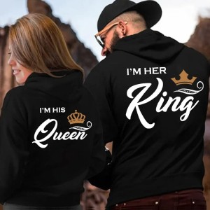 Bluzy z Kapturem dla Par King & Queen – Zestaw dla Zakochanych