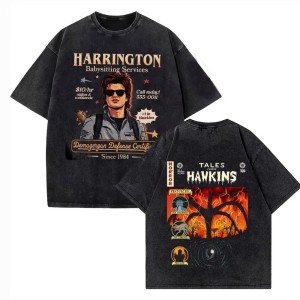 Koszulka Stranger Things Bawełna – T-shirt Hawkins Indiana, Demogorgon 