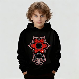 Bluza Stranger Things Eddie Munson Demogorgon dla Dzieci – Bawełniana Bluza z Kapturem Cosplay
