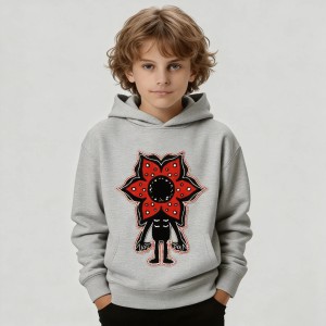 Bluza Stranger Things Eddie Munson Demogorgon dla Dzieci – Bawełniana Bluza z Kapturem Cosplay