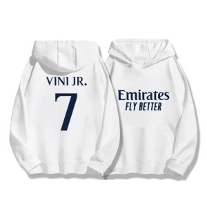 Bluza Męska z Kapturem Vinicius Jr Real Madryt Styl M-3XL