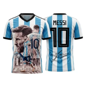 Koszulka Kibica Lionel Messi 10 – Kolekcjonerski T-shirt Argentyna z Nadrukiem 3D dla Dorosłych i Młodzieży