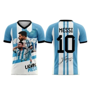 Koszulka Kibica Lionel Messi 10 – Kolekcjonerski T-shirt Argentyna z Nadrukiem 3D dla Dorosłych i Młodzieży